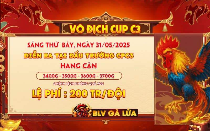 Thông tin chi tiết giải vô địch cup CPC3 ngày 31/05/2025 Thông tin chi tiết giải vô địch cup CPC3 ngày 31/05/2025